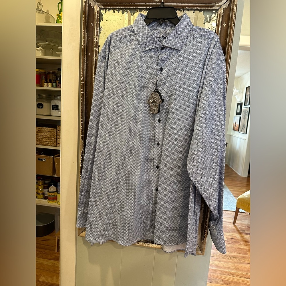 Men's Visconti Black 2xlt dress shirt